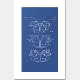 Football Pads Patent - American Football Art - Blueprint Posters and Art